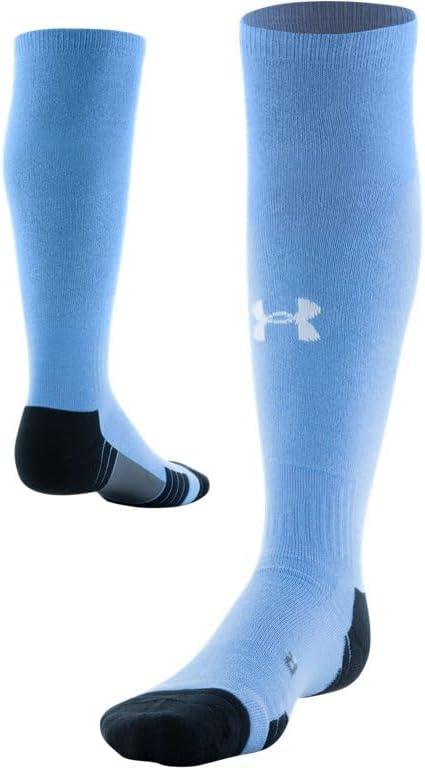 imageUnder Armour Adult Team OverTheCalf Socks 1PairCarolina Blue  Black  White