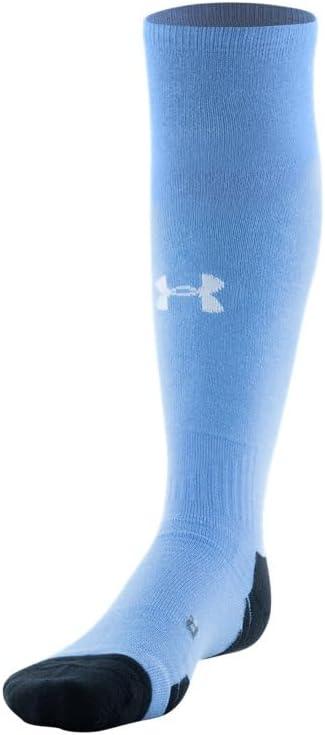 imageUnder Armour Adult Team OverTheCalf Socks 1PairCarolina Blue  Black  White