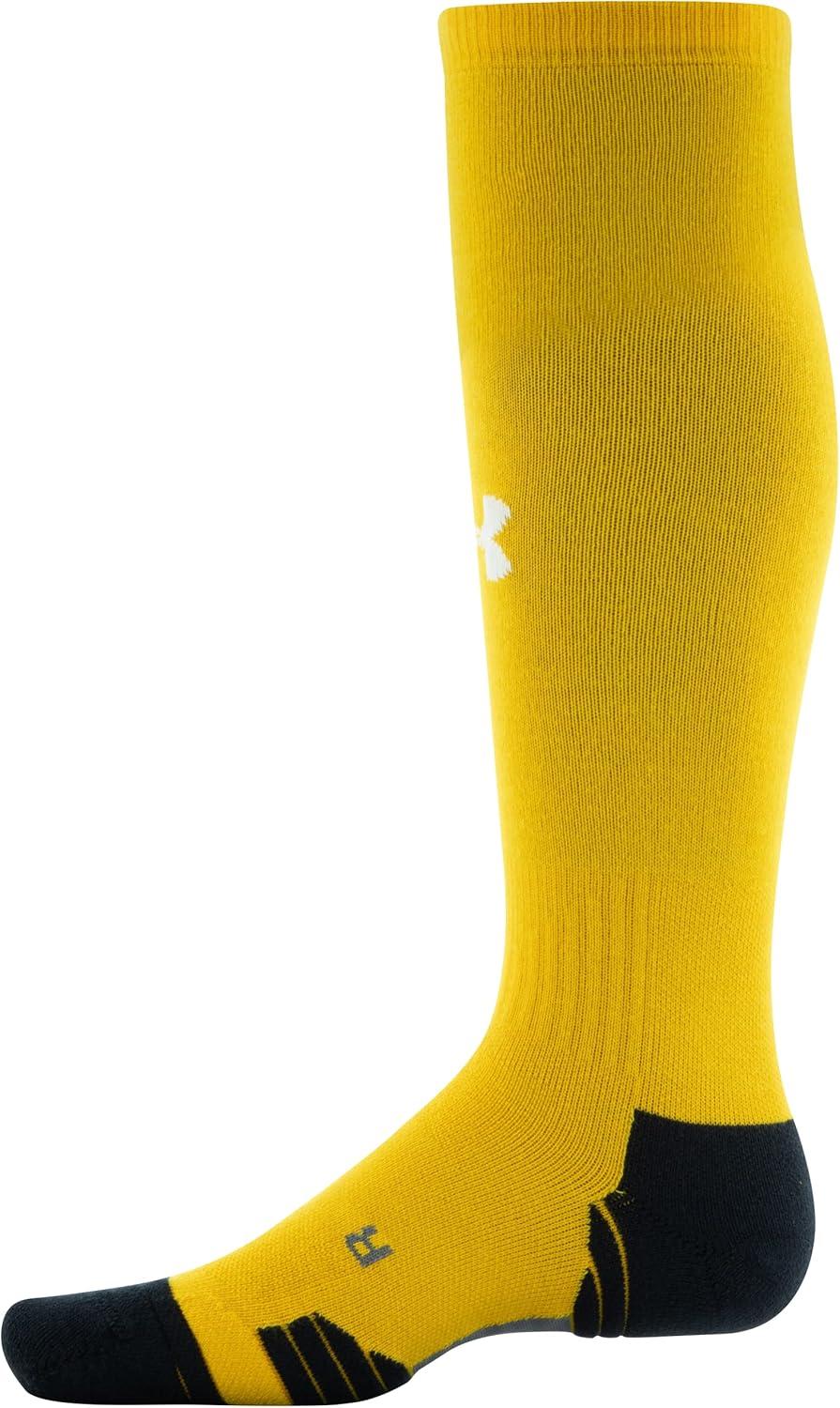 imageUnder Armour Adult Team OverTheCalf Socks 1PairSteeltown GoldBlackWhite