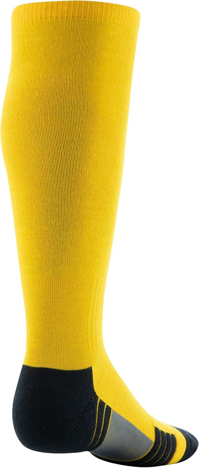imageUnder Armour Adult Team OverTheCalf Socks 1PairSteeltown GoldBlackWhite