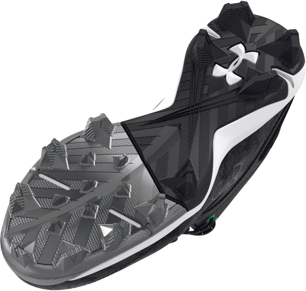 imageUnder Armour Boys Harper 8 Mid TPU Jr Baseball Shoe001 BlackBlackMetallic Silver