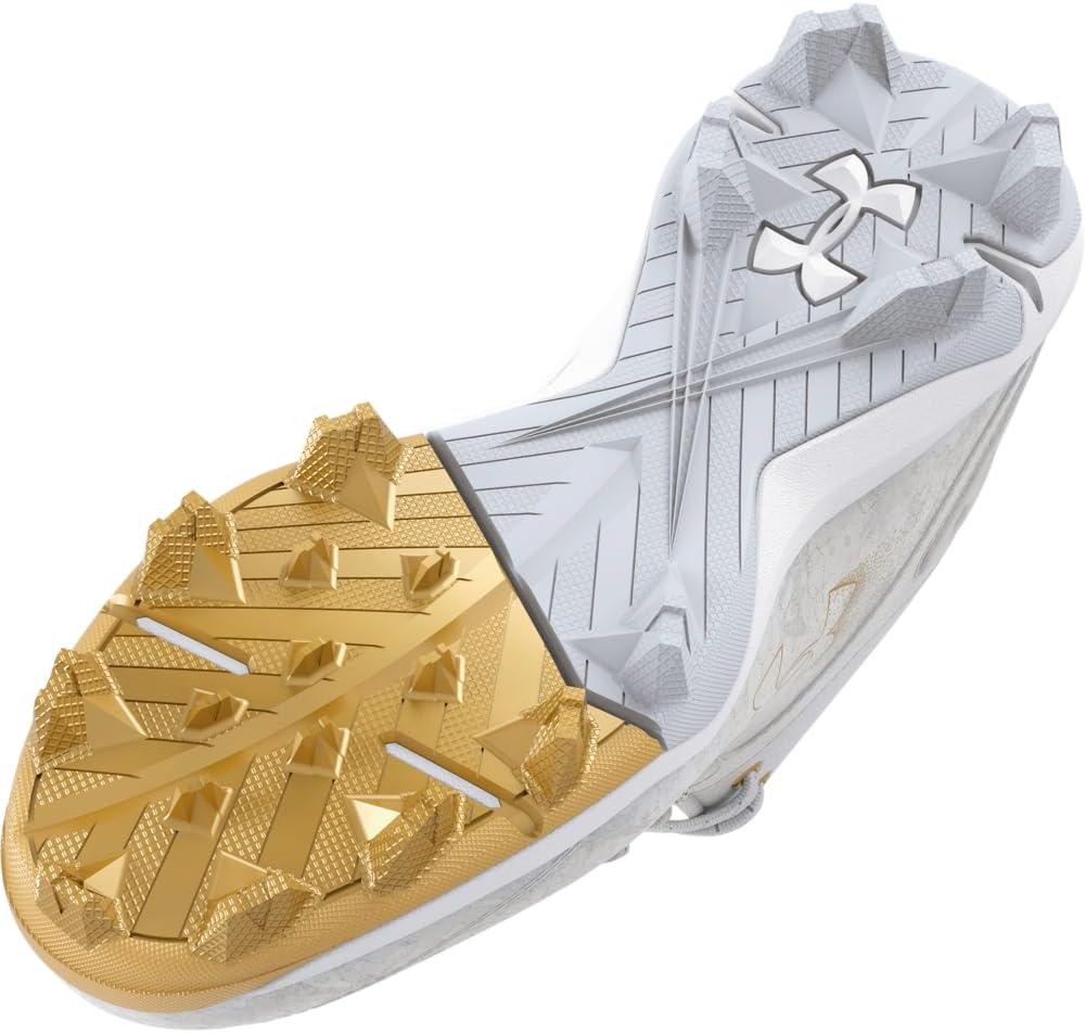 imageUnder Armour Boys Harper 8 Mid TPU Jr Baseball Shoe100 WhiteWhiteHalo Gray