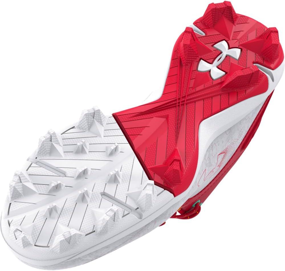imageUnder Armour Boys Harper 8 Mid TPU Jr Baseball Shoe600 RedWhiteRed