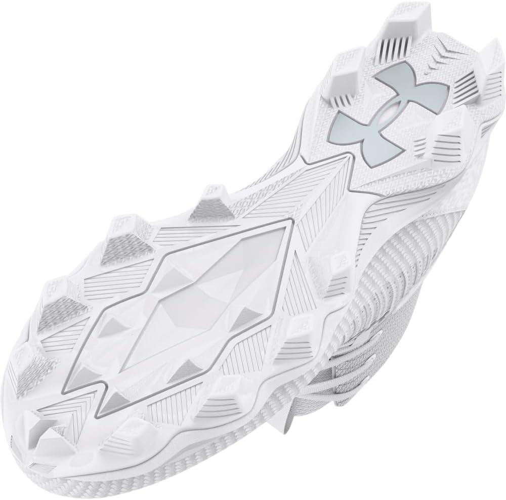 imageUnder Armour Boys Highlight Franchise Rm Jr 20 Football Shoe100 WhiteMetallic SilverMetallic Silver