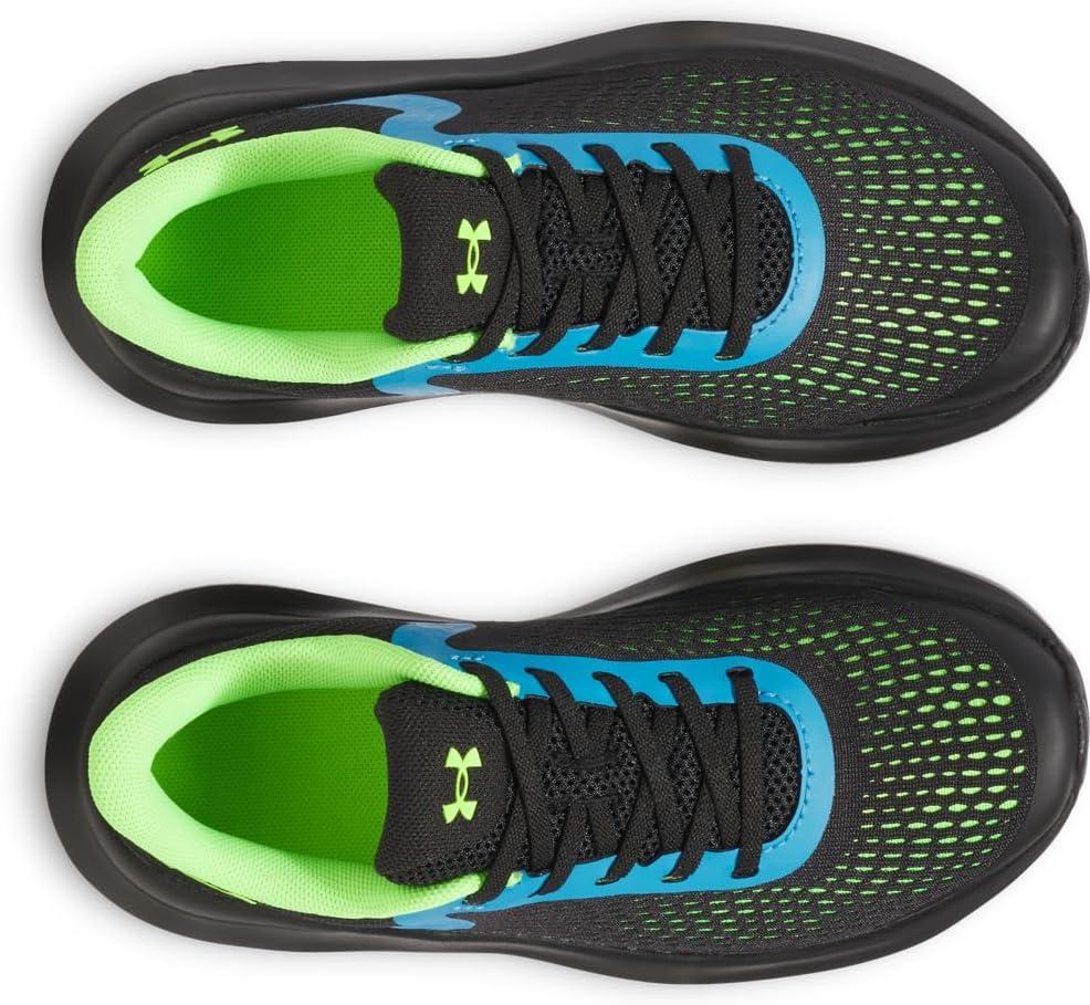 imageUnder Armour Boys Pre School Rogue 4 Alternate Lace Sneaker003 BlackHyper GreenHyper Green