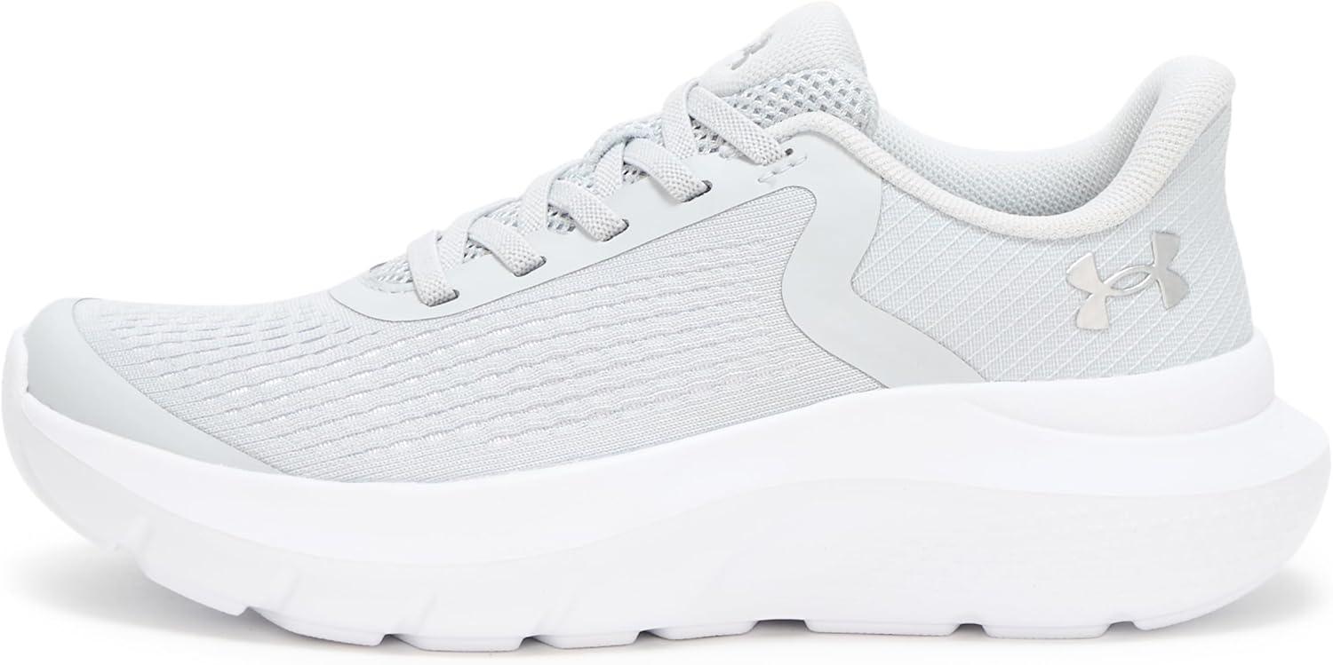 imageUnder Armour Girls Pre School Rogue 4 Alternate Lace Sneaker014 Halo GrayWhiteMetallic Silver