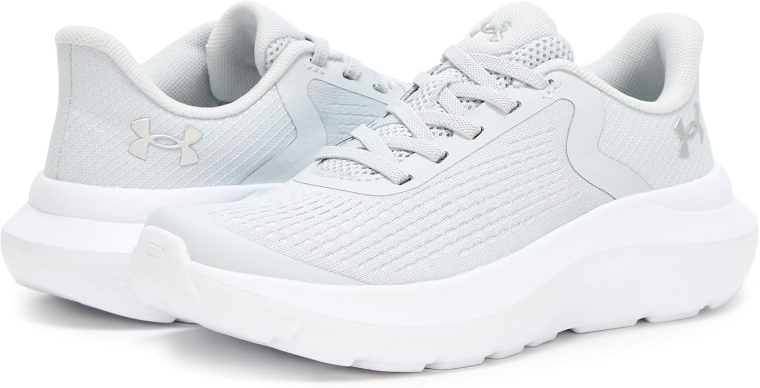 imageUnder Armour Girls Pre School Rogue 4 Alternate Lace Sneaker014 Halo GrayWhiteMetallic Silver