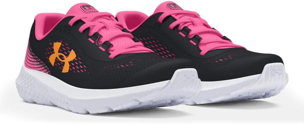 imageUnder Armour Kids Pre School Rogue 4 Running Shoe001 BlackFluo PinkNova Orange
