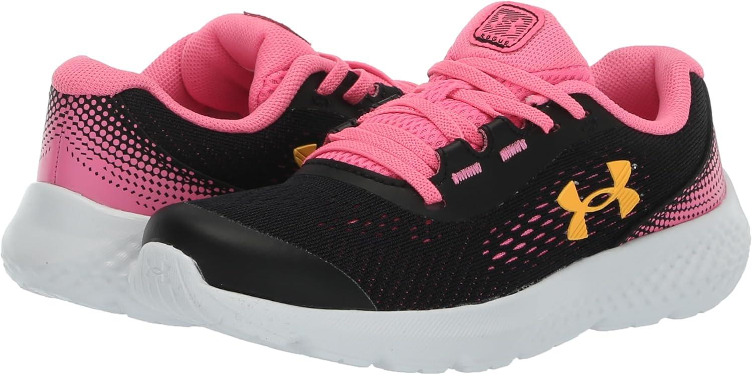 imageUnder Armour Kids Pre School Rogue 4 Running Shoe001 BlackFluo PinkNova Orange