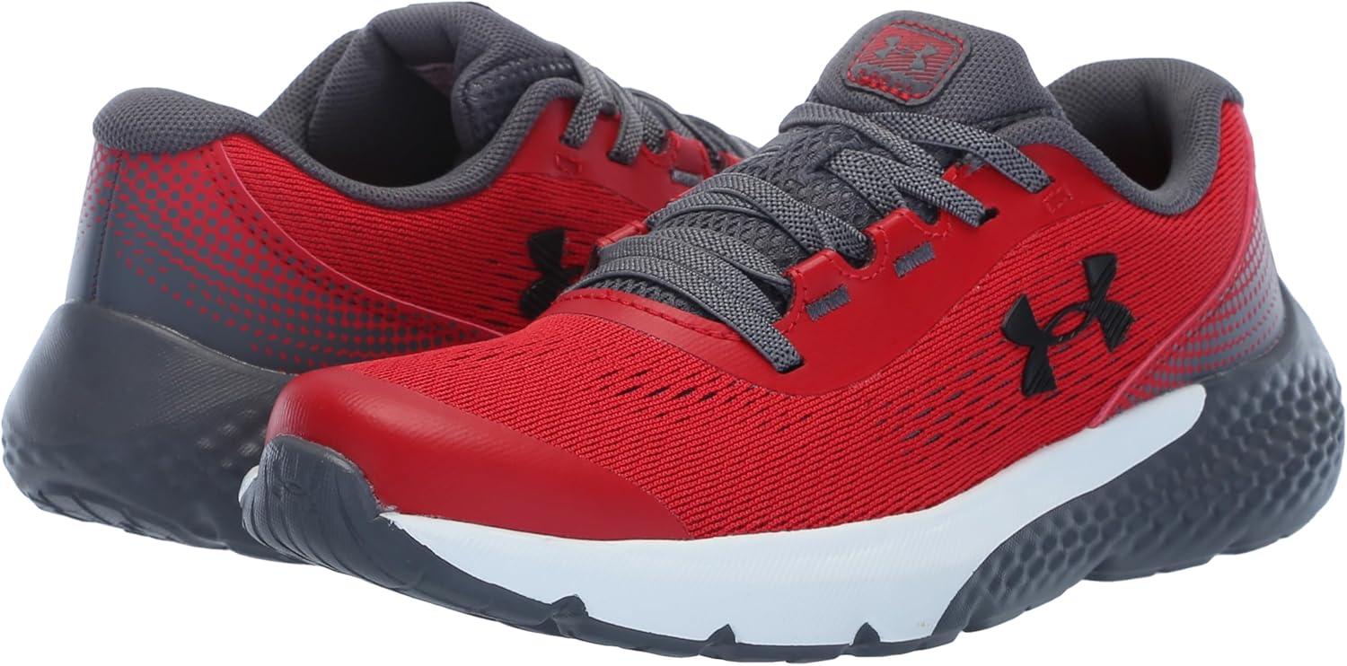 imageUnder Armour Kids Pre School Rogue 4 Running Shoe600 RedCastlerockWhite
