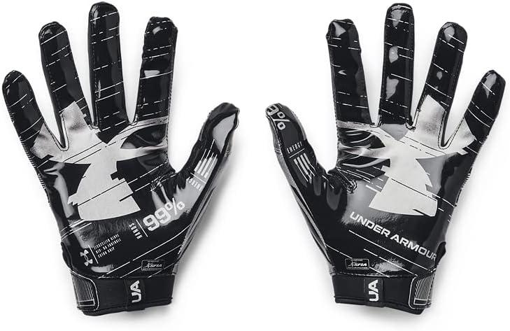 imageUnder Armour Mens F8 Football Gloves001  Black  Metallic Silver
