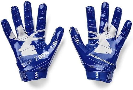 imageUnder Armour Mens F8 Football Gloves400  Royal  Metallic Silver