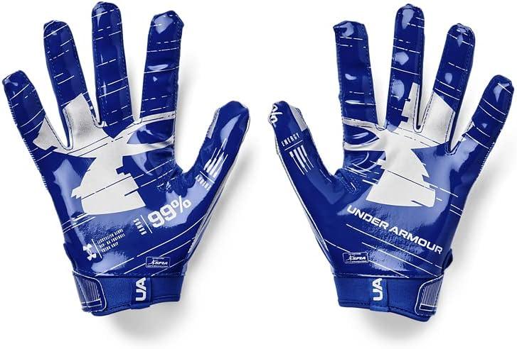 imageUnder Armour Mens F8 Football Gloves400  Royal  Metallic Silver