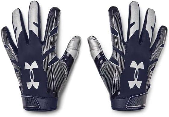 imageUnder Armour Mens F8 Football Gloves410  Midnight Navy  Metallic Silver