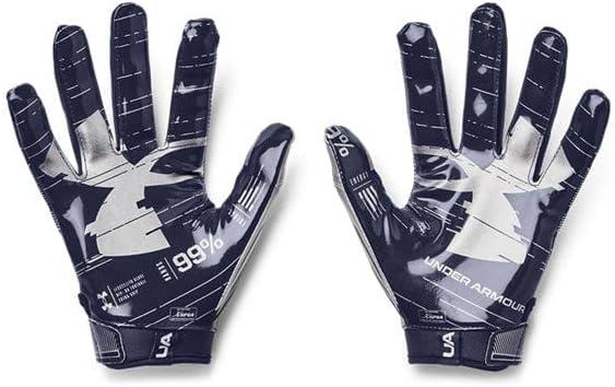 imageUnder Armour Mens F8 Football Gloves410  Midnight Navy  Metallic Silver