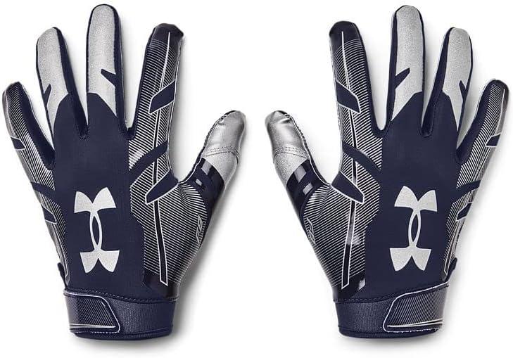 imageUnder Armour Mens F8 Football Gloves410  Midnight Navy  Metallic Silver