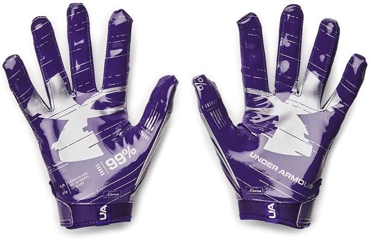 imageUnder Armour Mens F8 Football Gloves500  Purple  Metallic Silver