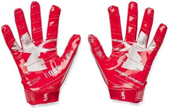 imageUnder Armour Mens F8 Football Gloves600  Red  Metallic Silver