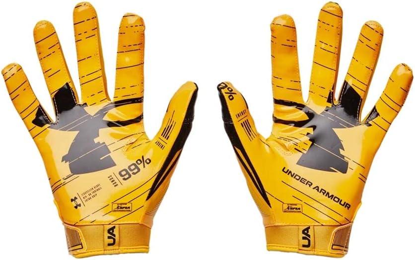 imageUnder Armour Mens F8 Football Gloves750  Steeltown Gold  Black