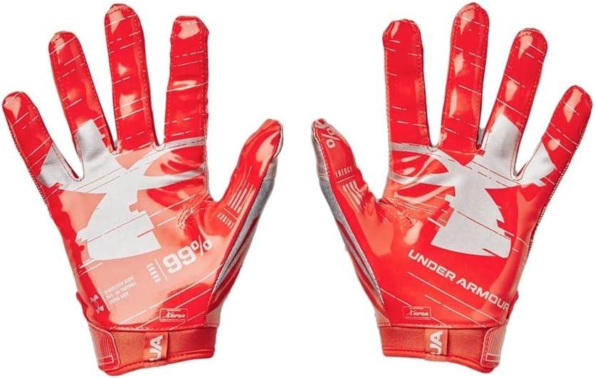 imageUnder Armour Mens F8 Football Gloves860  Dark Orange  Metallic Silver