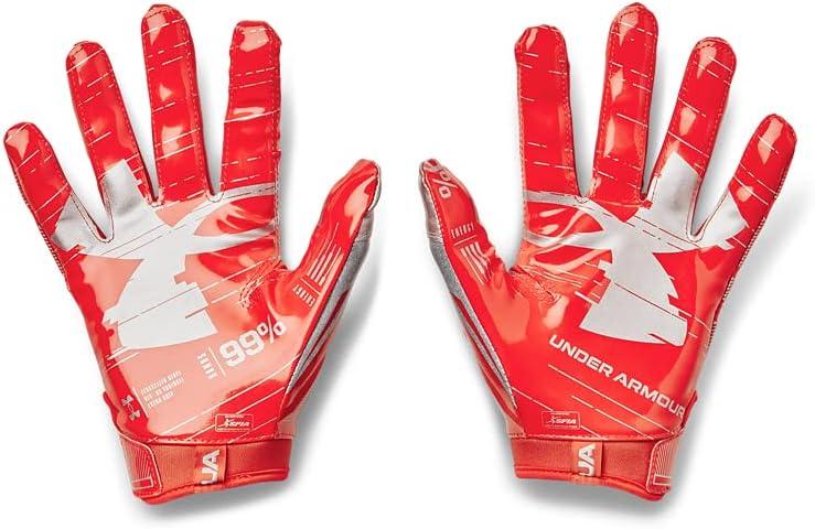 imageUnder Armour Mens F8 Football Gloves860  Dark Orange  Metallic Silver