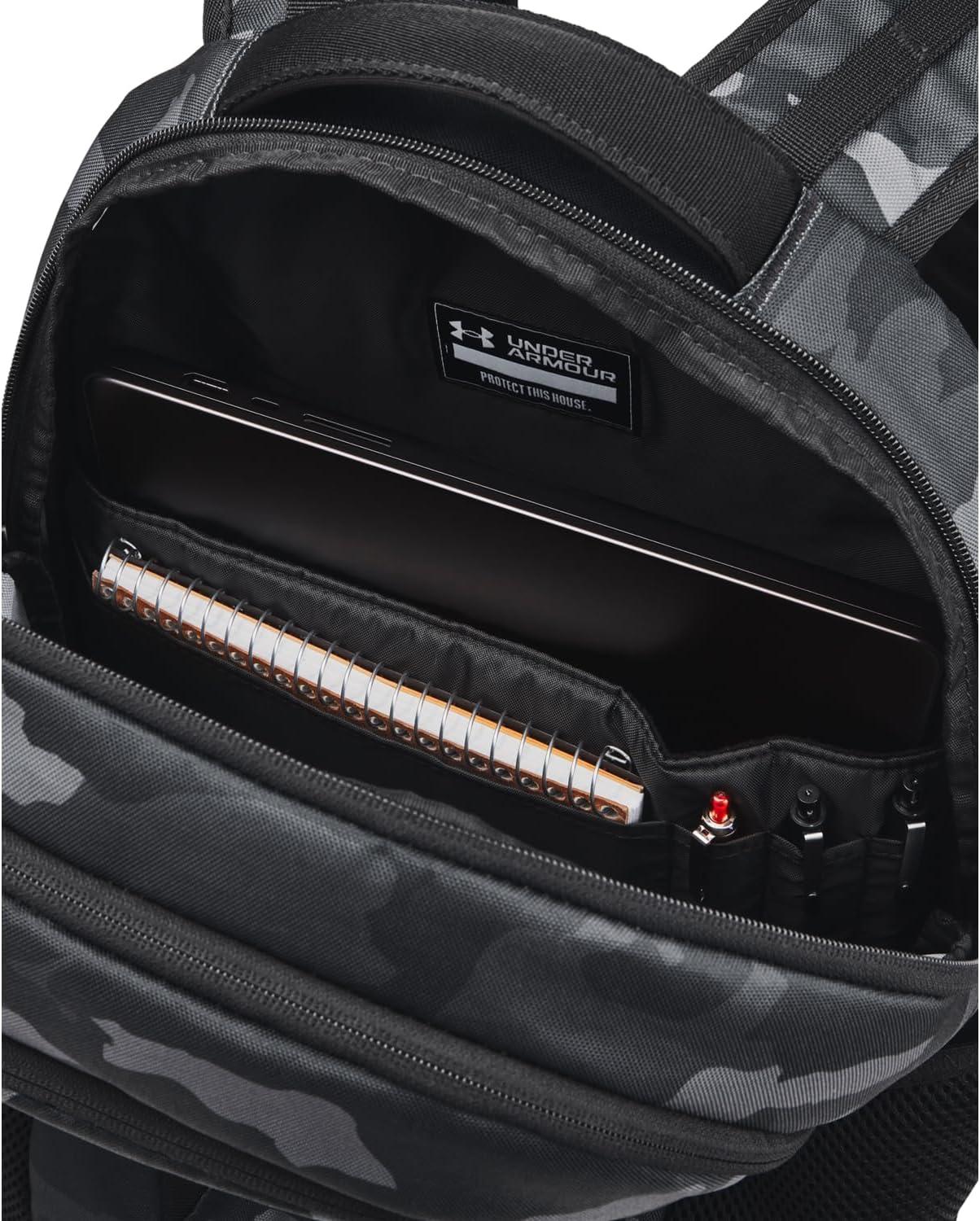 imageUnder Armour UnisexAdult Hustle 60 Backpack 001 BlackBlackMetallic Gold One Size Fits Most001 Black  Black  Metallic Gold