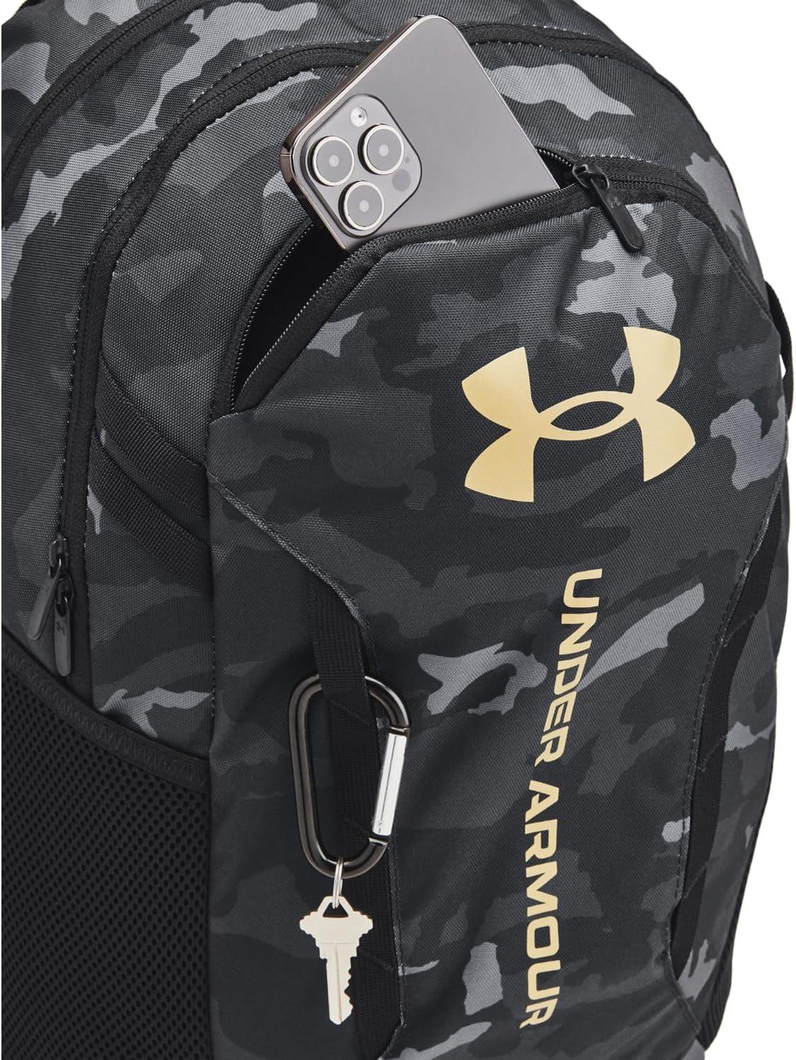 imageUnder Armour UnisexAdult Hustle 60 Backpack 001 BlackBlackMetallic Gold One Size Fits Most001 Black  Black  Metallic Gold