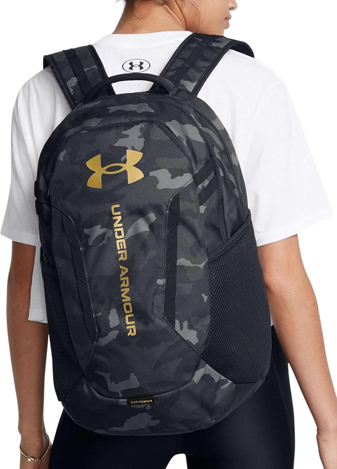 imageUnder Armour UnisexAdult Hustle 60 Backpack 001 BlackBlackMetallic Gold One Size Fits Most001 Black  Black  Metallic Gold