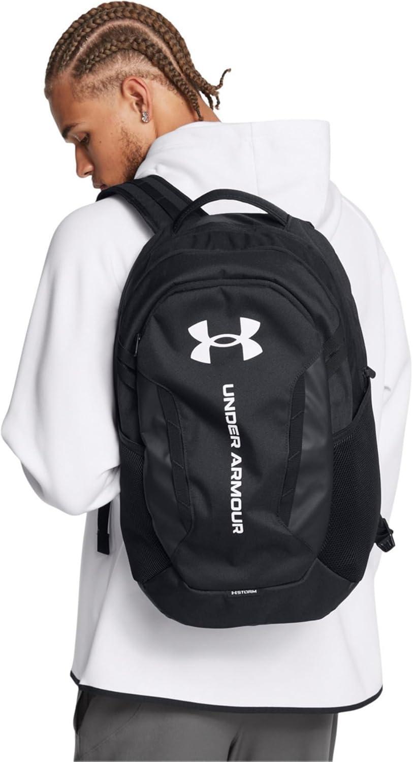 imageUnder Armour UnisexAdult Hustle 60 Backpack 001 BlackBlackMetallic Gold One Size Fits Most002 Black  Black  White