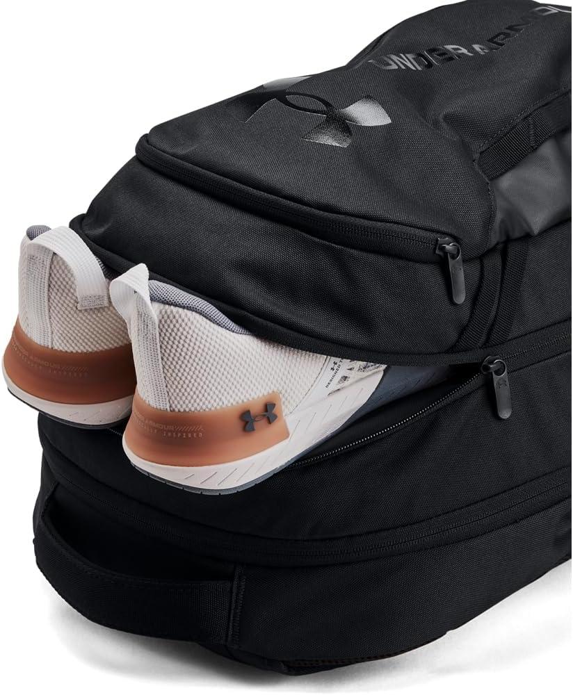 imageUnder Armour UnisexAdult Hustle 60 Backpack 001 BlackBlackMetallic Gold One Size Fits Most003 Black  Black  Black
