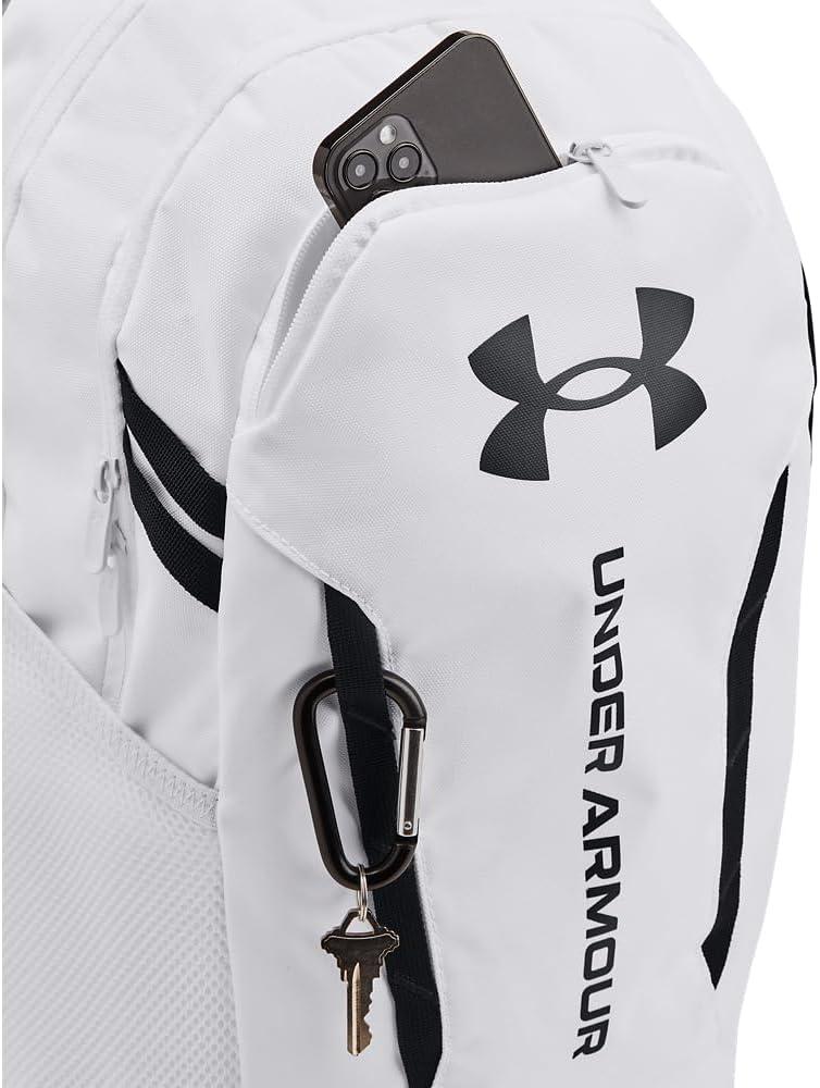 imageUnder Armour UnisexAdult Hustle 60 Backpack 001 BlackBlackMetallic Gold One Size Fits Most100 White  White  Black