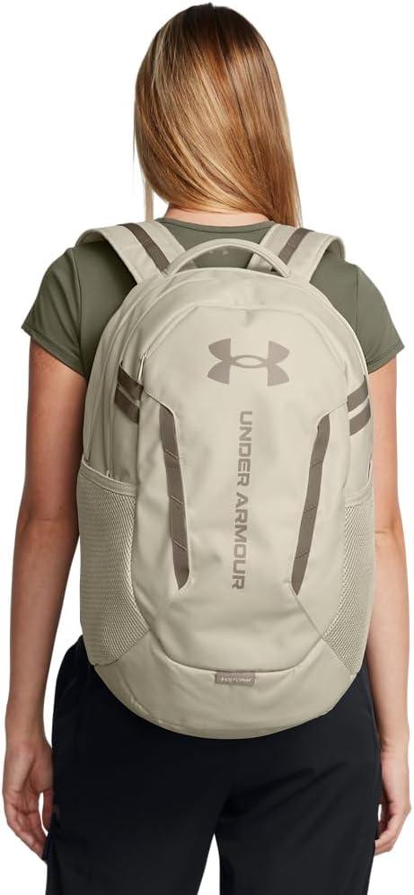 imageUnder Armour UnisexAdult Hustle 60 Backpack 001 BlackBlackMetallic Gold One Size Fits Most289 Khaki Base  Khaki Base  Taupe Dusk