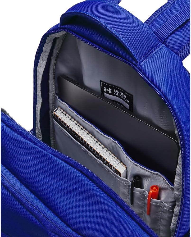 imageUnder Armour UnisexAdult Hustle 60 Backpack 001 BlackBlackMetallic Gold One Size Fits Most401 Royal  Royal  Metallic Silver