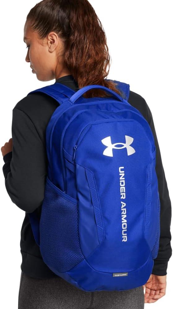 imageUnder Armour UnisexAdult Hustle 60 Backpack 001 BlackBlackMetallic Gold One Size Fits Most401 Royal  Royal  Metallic Silver