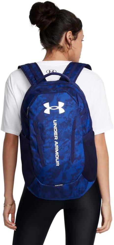 imageUnder Armour UnisexAdult Hustle 60 Backpack 001 BlackBlackMetallic Gold One Size Fits Most432 Tech Blue  Navy Magic  Metallic Silver