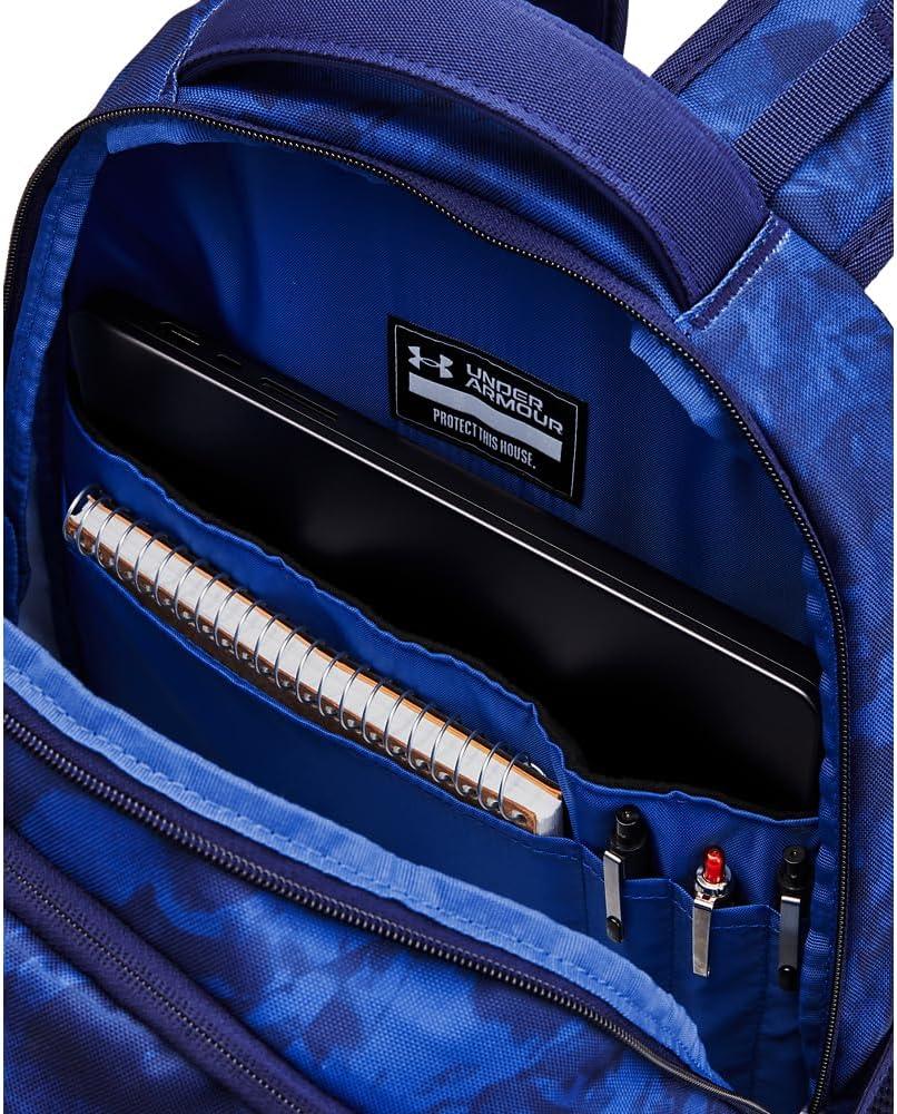 imageUnder Armour UnisexAdult Hustle 60 Backpack 001 BlackBlackMetallic Gold One Size Fits Most432 Tech Blue  Navy Magic  Metallic Silver