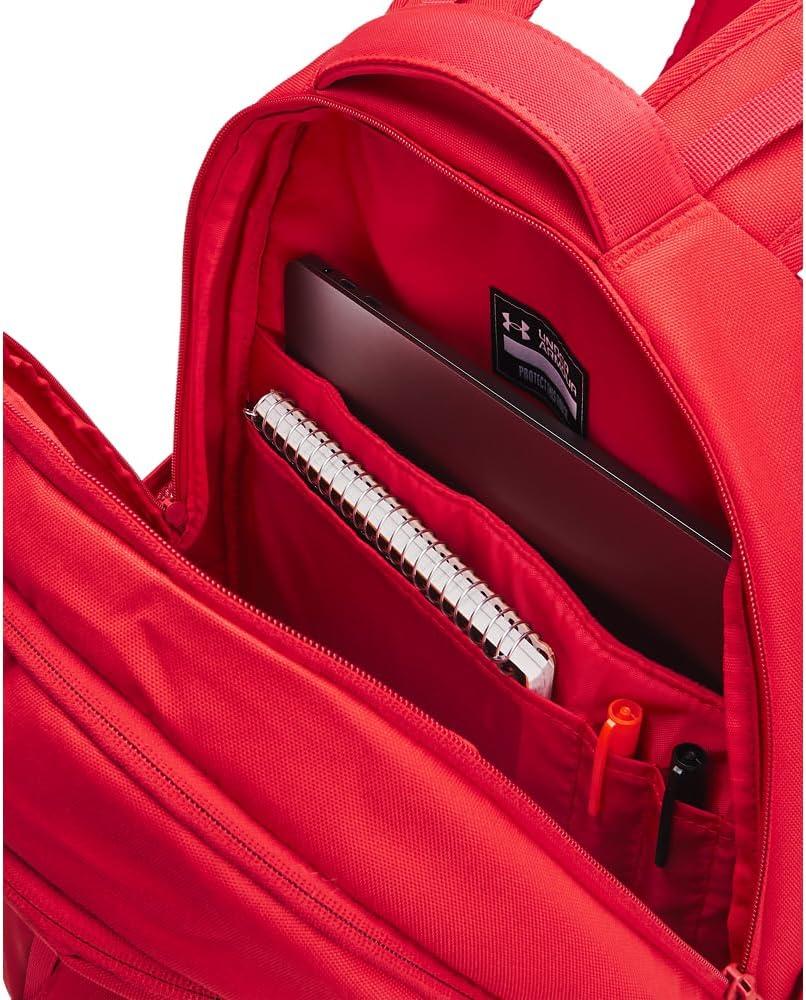 imageUnder Armour UnisexAdult Hustle 60 Backpack 001 BlackBlackMetallic Gold One Size Fits Most600 Red  Red  Metallic Silver