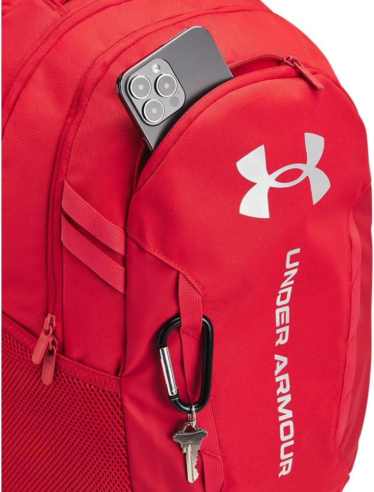 imageUnder Armour UnisexAdult Hustle 60 Backpack 001 BlackBlackMetallic Gold One Size Fits Most600 Red  Red  Metallic Silver