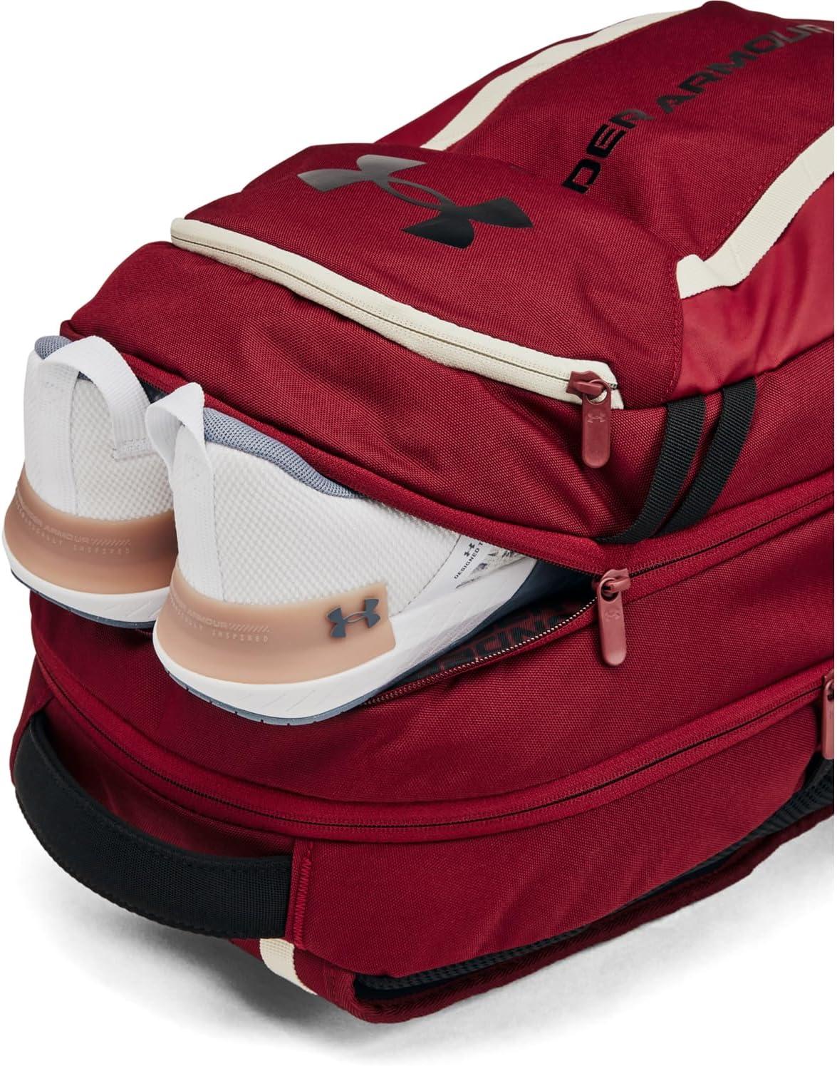 imageUnder Armour UnisexAdult Hustle 60 Backpack 001 BlackBlackMetallic Gold One Size Fits Most625 Cardinal  Cardinal  Black