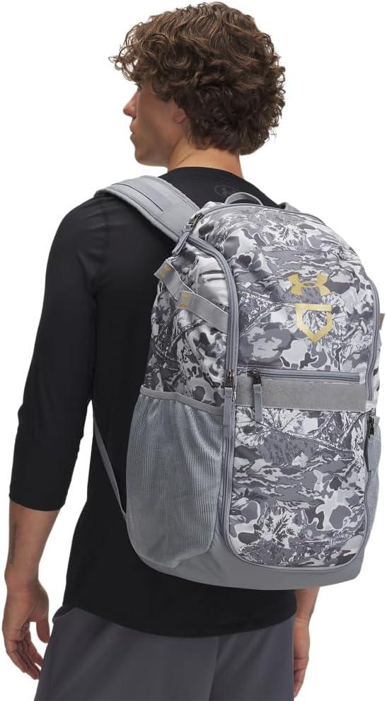 imageUnder Armour UnisexAdult Utility Baseball Backpack Print 403 Royal   White One Size Fits All038 Steel   Metallic Gold