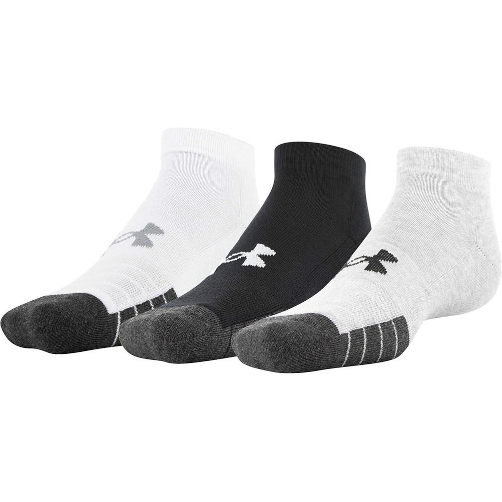 imageUnder Armour Adult Performance Tech Low Cut Socks 3 and 6 PackSteel Assorted 3pairs