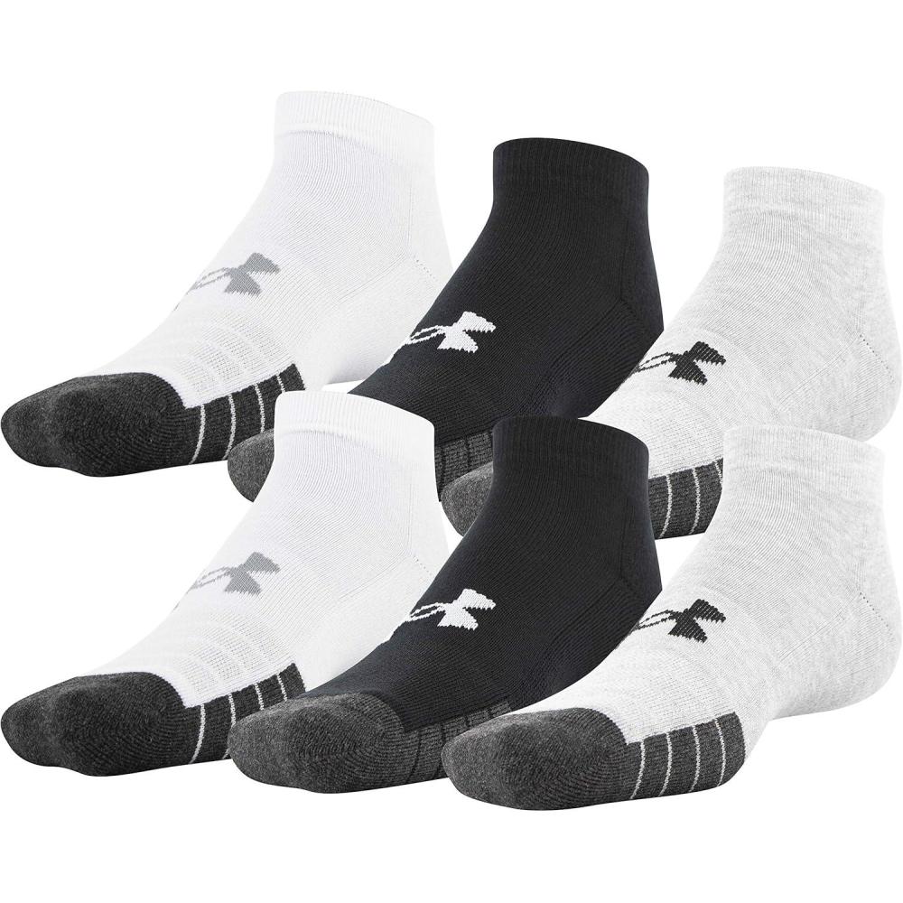 imageUnder Armour Adult Performance Tech Low Cut Socks 3 and 6 PackSteel Assorted 6pairs
