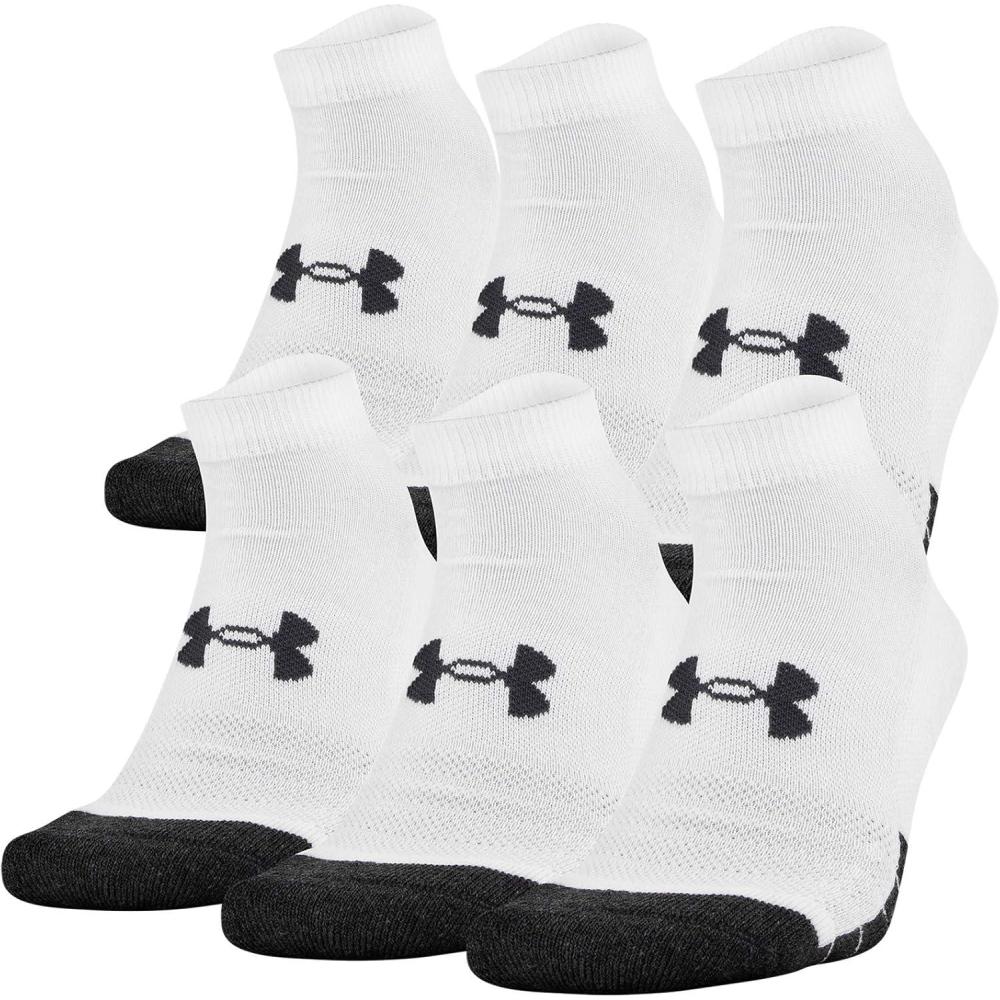 imageUnder Armour Adult Performance Tech Low Cut Socks 3 and 6 PackWhite 6pairs