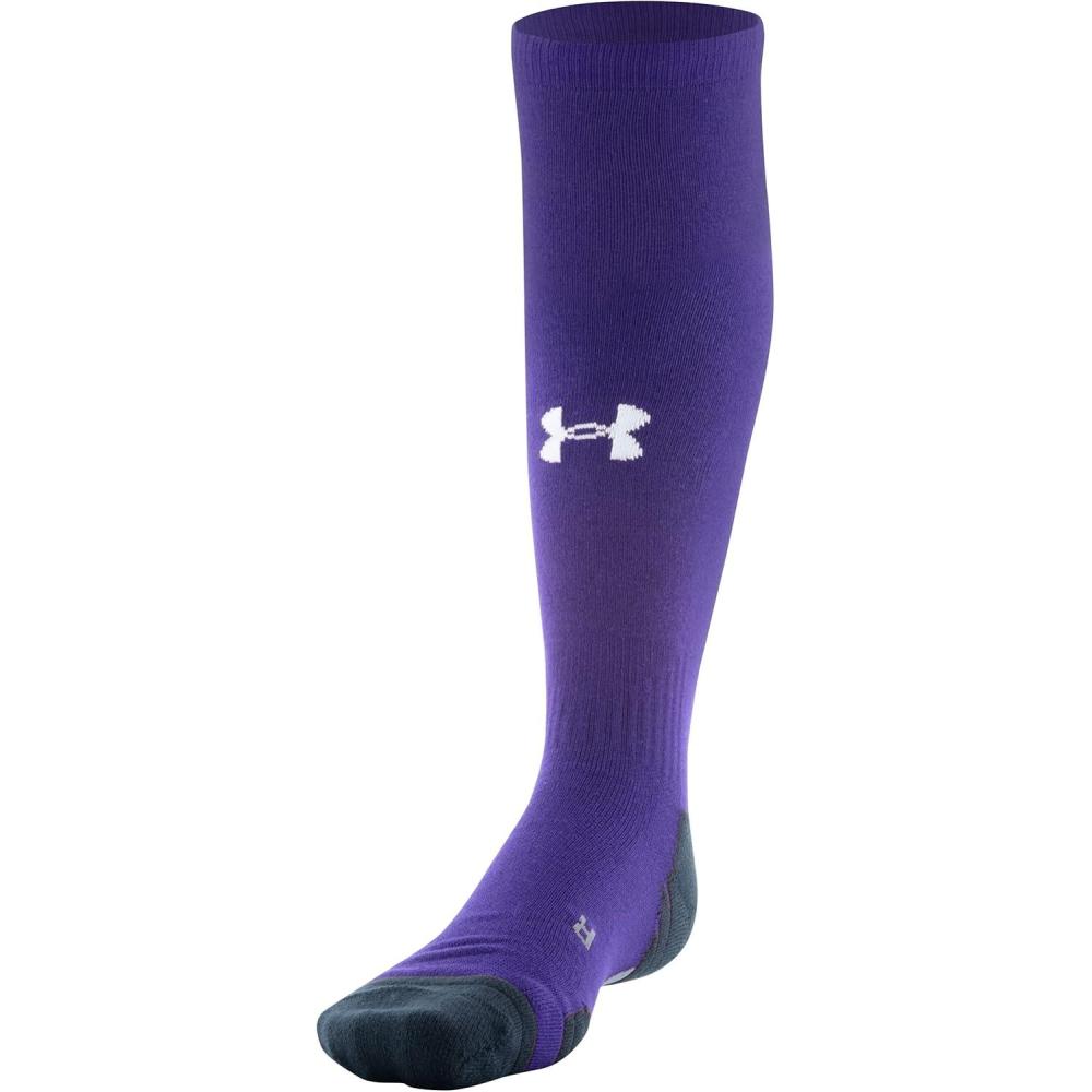 imageUnder Armour Adult Team OverTheCalf Socks 1PairPurpleBlackWhite