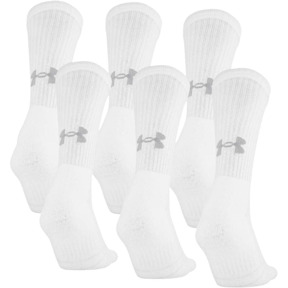 imageUnder Armour Adult Training Cotton Crew Socks MultipairsWhite 6pairs