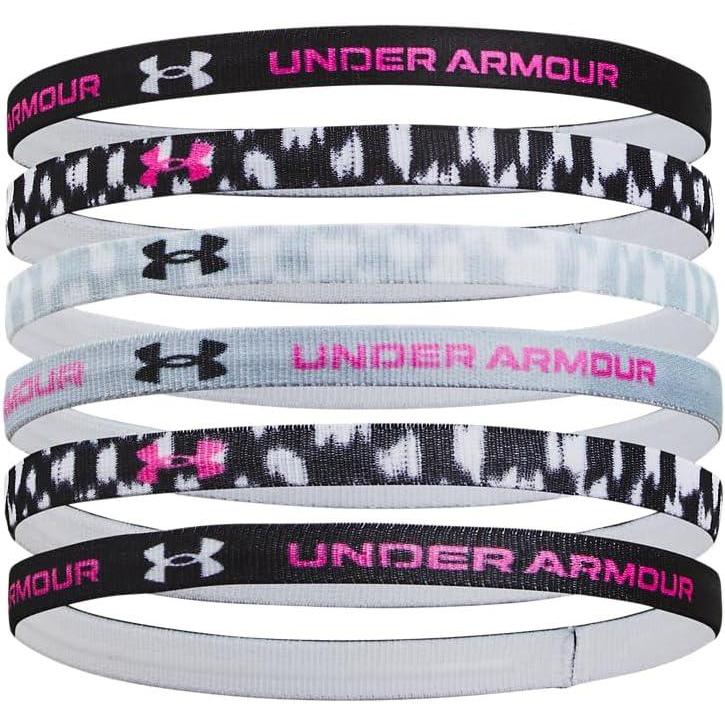 imageUnder Armour Girls Graphic Headbands 6Pack016 Black  Black  Rebel Pink