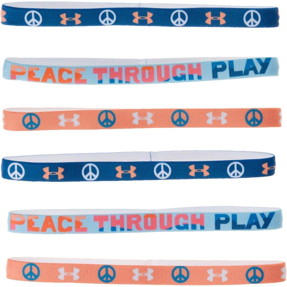 imageUnder Armour Girls Graphic Headbands 6Pack426 Varsity Blue  Blizzard  Bubble Peach