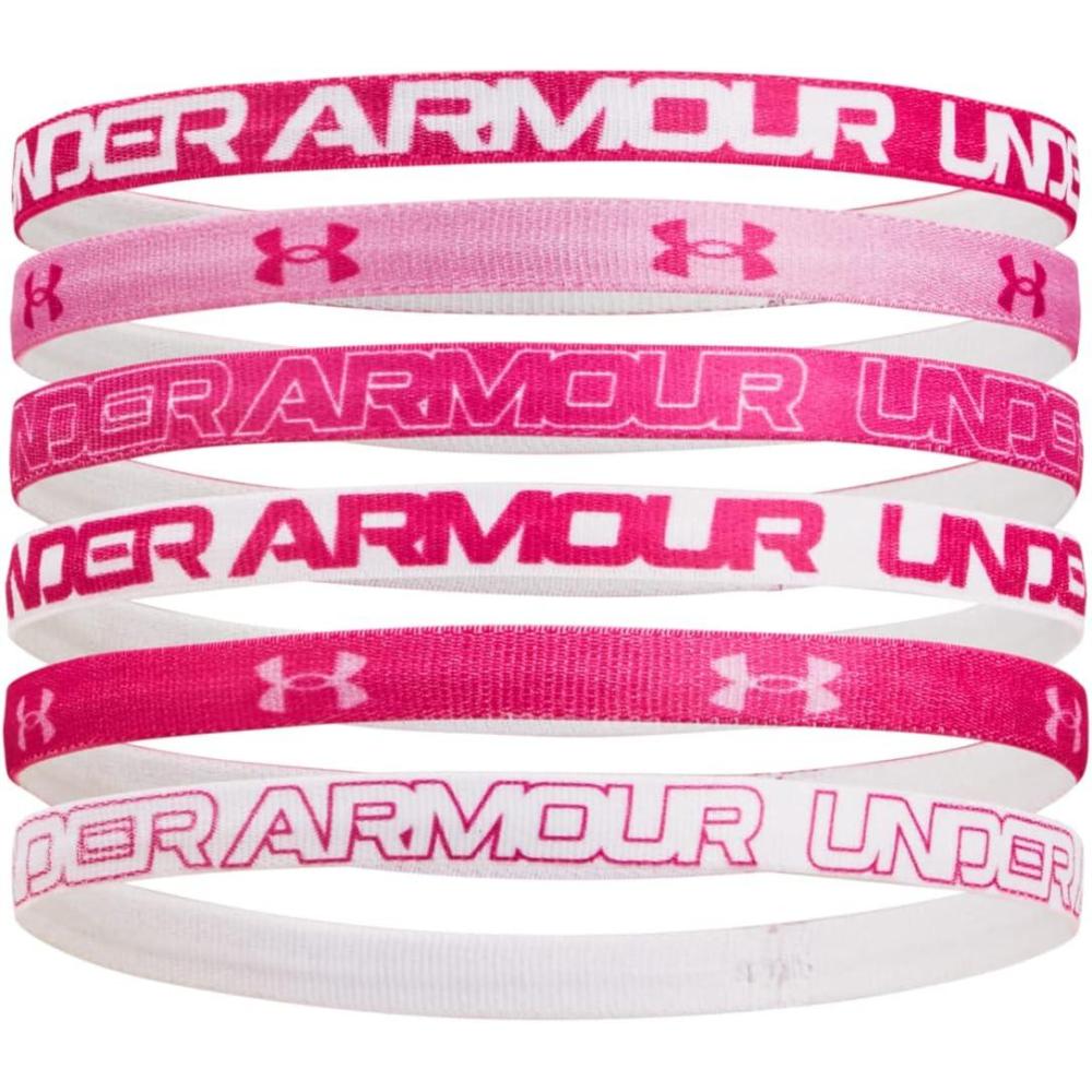imageUnder Armour Girls Graphic Headbands 6Pack641 Pink Punk  Flamingo  White