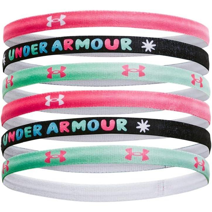 imageUnder Armour Girls Graphic Headbands 6Pack683 Pink Shock  Black  White