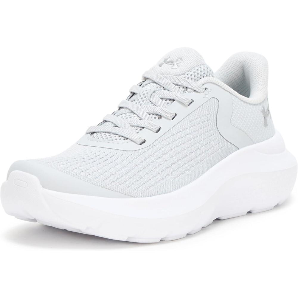 imageUnder Armour Girls Pre School Rogue 4 Alternate Lace Sneaker014 Halo GrayWhiteMetallic Silver